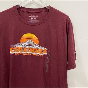 Columbia Short Sleeve T-Shirt Rich Wine XL Cotton
